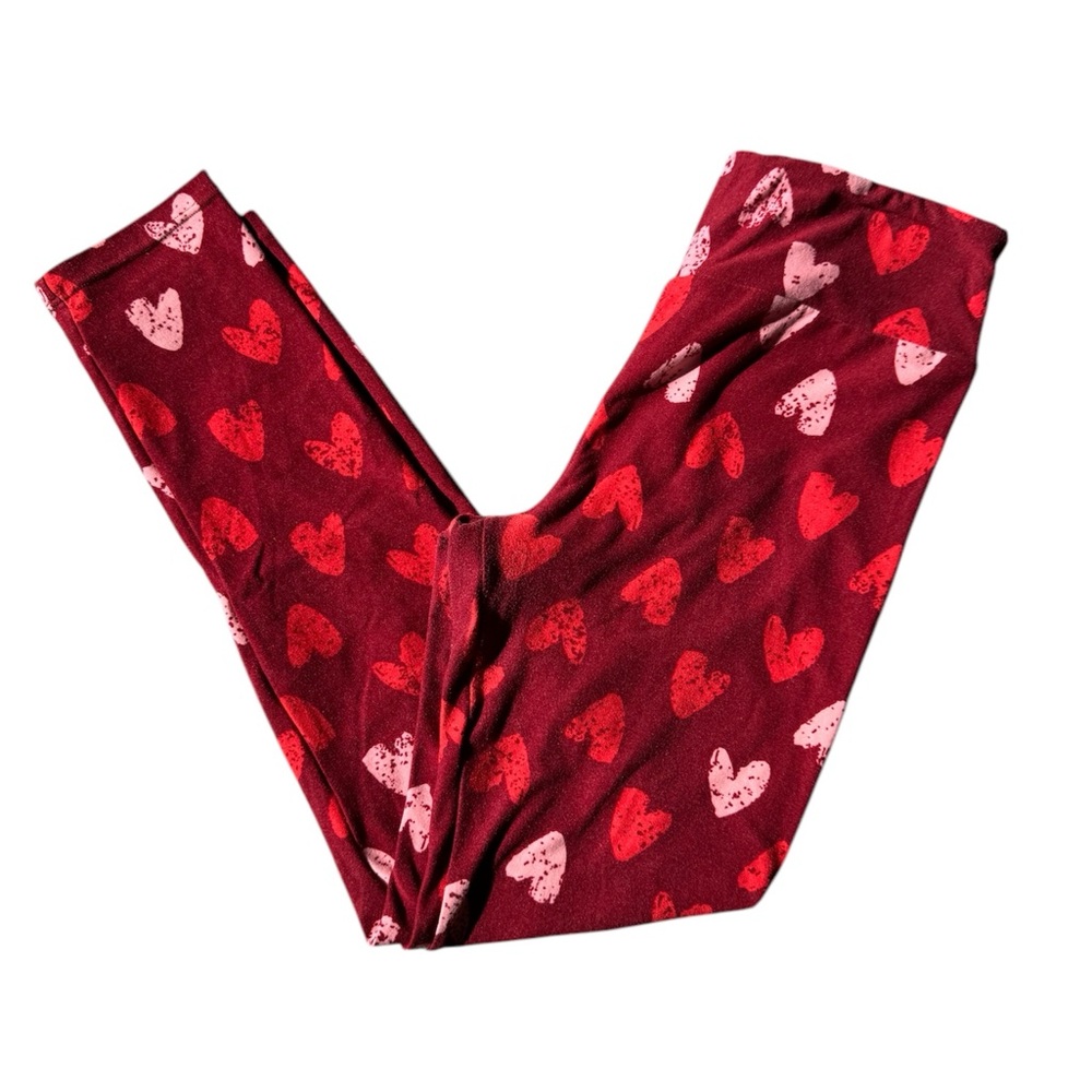 LuLaRoe OS Heart Patterned Womens Leggings - Picture 2 of 2